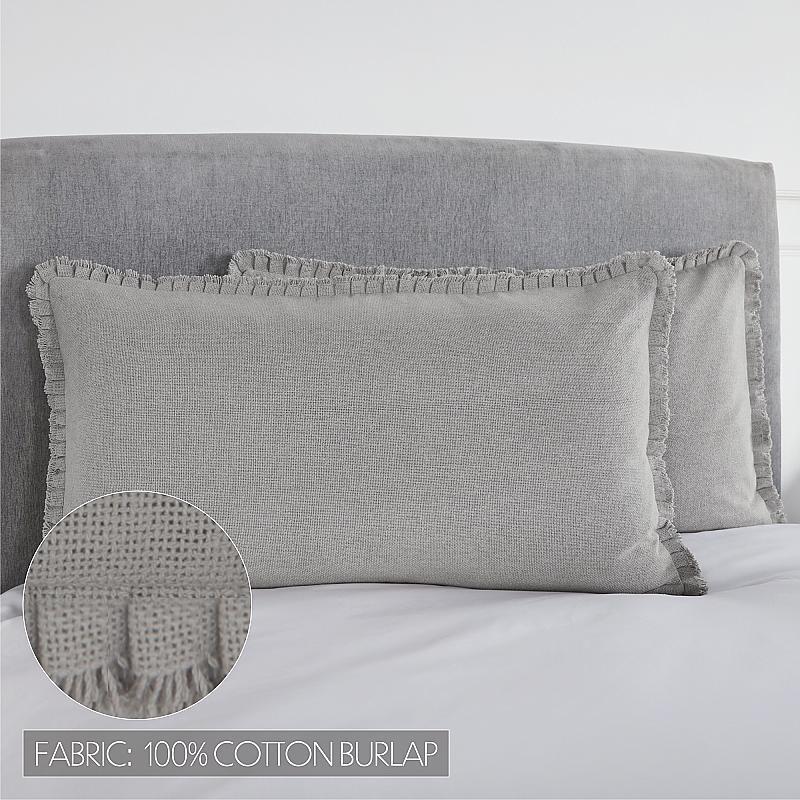 Farmhouse Bedding VHC Cotton Burlap 18x18 Pillow Solid Color