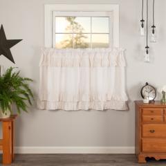 Simple Life Flax Antique White Ruffled Tier Set of 2 L36xW36