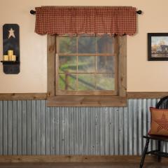 Burgundy Check Scalloped Valance 16x60