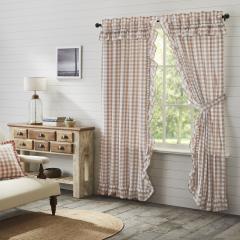 Annie Buffalo Portabella Check Ruffled Panel Set of 2 84x40