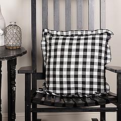 Annie Buffalo Black Check Ruffled Fabric Pillow 18x18