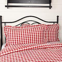 Annie Buffalo Red Check Ruffled King Sham 21x37