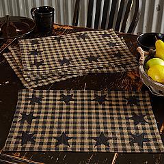 Black Star Placemat Set of 6 12x18