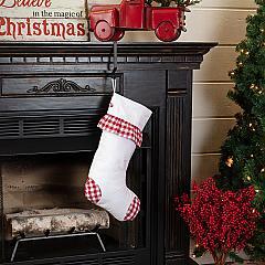 Emmie Red Check Ruffle Stocking 12x20