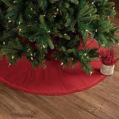 Festive Red Burlap Tree Skirt 48