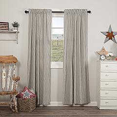 Hatteras Seersucker Blue Ticking Stripe Panel Set of 2 84x40