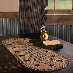 Kettle Grove Jute Runner Stencil Stars Border 13x36