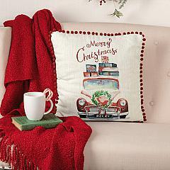 Merry Christmas Truck Pillow 18x18