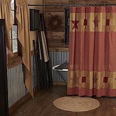 Ninepatch Star Shower Curtain w/ Patchwork Borders 72x72