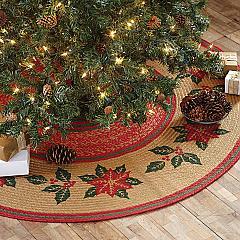 Poinsettia Jute Tree Skirt 50