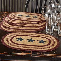 Potomac Jute Placemat Stencil Stars Set of 6 12x18