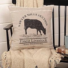 Farmhouse Throw Pillow 18x18 Sheep Sawyer Mill Black Embroidered White –  VHC Brands Home Decor