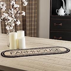 Sawyer Mill Charcoal Creme Farmhouse Jute Oval Runner 8x24