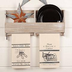 Sawyer Mill Charcoal Plow & Corn Muslin Unbleached Natural Tea Towel Set of 2 19x28