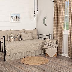 Sawyer Mill Charcoal Ticking Stripe 5pc Daybed Quilt Set (1 Quilt, 1 Bed Skirt, 3 Standard Shams)