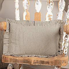 Sawyer Mill Charcoal Ticking Stripe Fabric Pillow 14x22