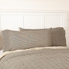 Sawyer Mill Charcoal Ticking Stripe King Pillow Case Set of 2 21x40