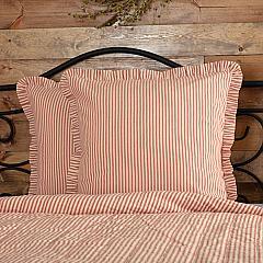 Sawyer Mill Red Ticking Stripe Fabric Euro Sham 26x26