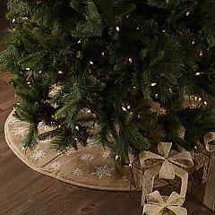 Snowflake Burlap Natural Tree Skirt 48