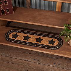 Farmhouse Jute Stair Tread Stencil Stars Oval Latex 8.5x27