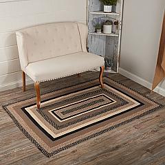 Sawyer Mill Charcoal Creme Jute Rug Rect w/ Pad 48x72
