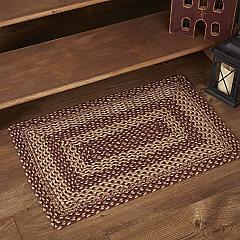 Burgundy Tan Jute Rug Rect w/ Pad 20x30