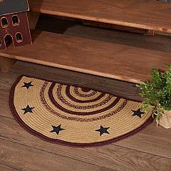Potomac Jute Rug Half Circle Stencil Stars w/ Pad 16.5x33