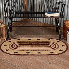 Potomac Jute Rug Oval Stencil Stars w/ Pad 27x48