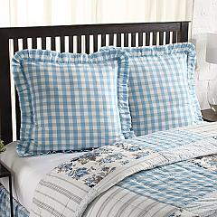Annie Buffalo Blue Check Fabric Euro Sham 26x26