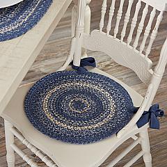 VHC Brands Accent Rug Great Falls Blue Jute Farmhouse 27x48 Oval No Slip  Floor