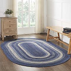 Great Falls Blue Jute Rug Oval w/ Pad 60x96