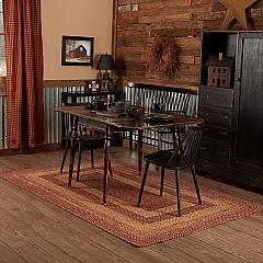 Burgundy Tan Jute Rug Rect w/ Pad 60x96