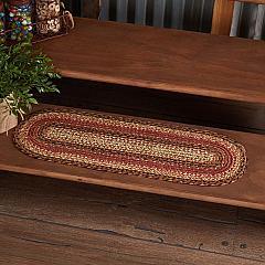 Ginger Spice Jute Stair Tread Oval Latex 8.5x27