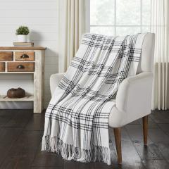 Black Plaid Woven Throw 60x50