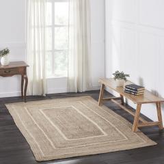 Natural & Creme Jute Rug Rect w/ Pad 60x96