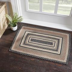 Sawyer Mill Charcoal Creme Jute Rug Rect w/ Pad 24x36