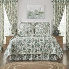 Dorset Green Floral Luxury King Quilt 120WX105L