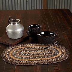 Espresso Jute Oval Placemat 12x18