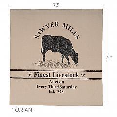 Sawyer Mill Charcoal Cow Shower Curtain 72x72