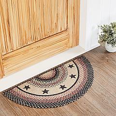 Colonial Star Jute Rug Half Circle w/ Pad 16.5x33