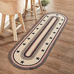 Colonial Star Jute Rug/Runner Oval w/ Pad 22x72