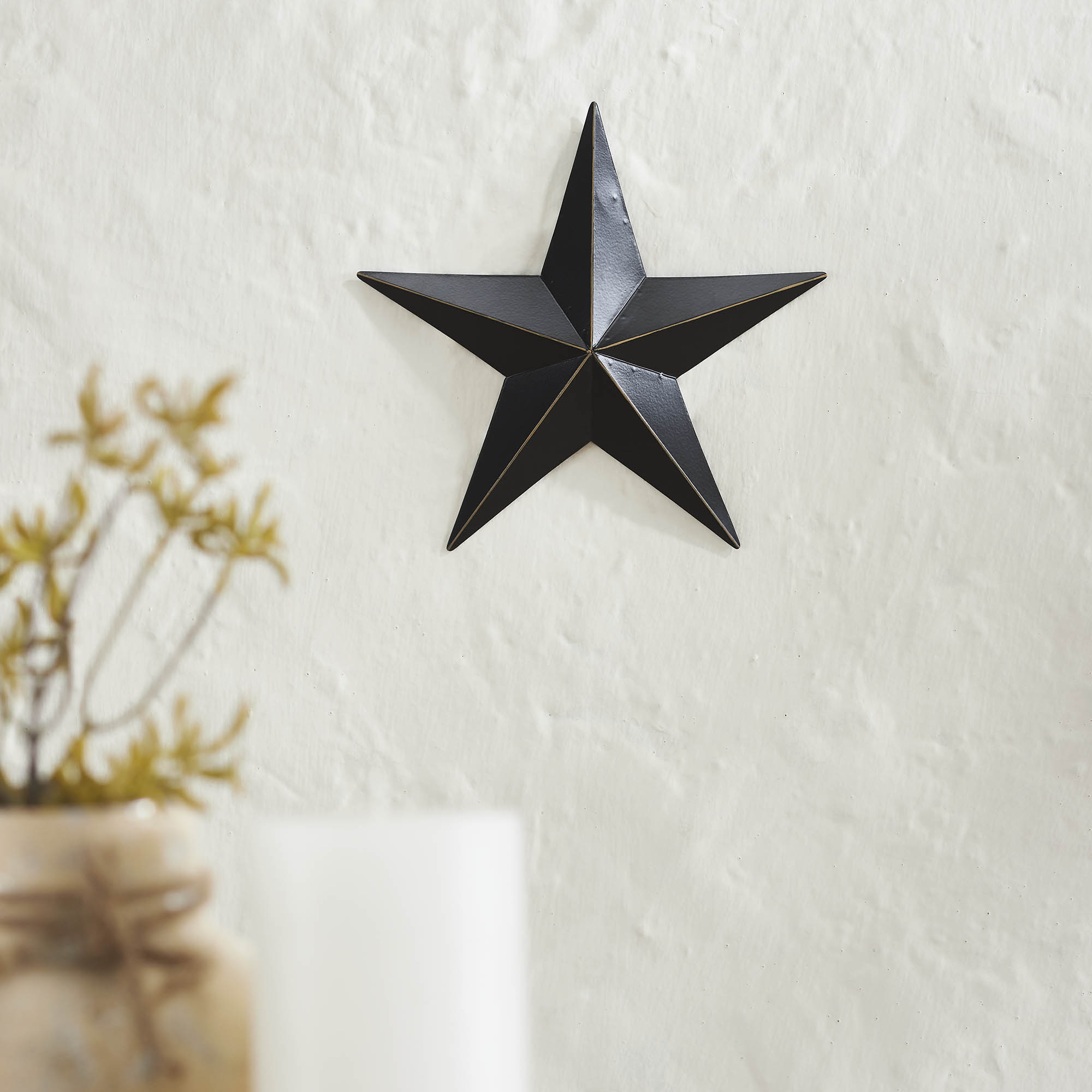 Metal Star Distressed Black 8x8 VHC Brands