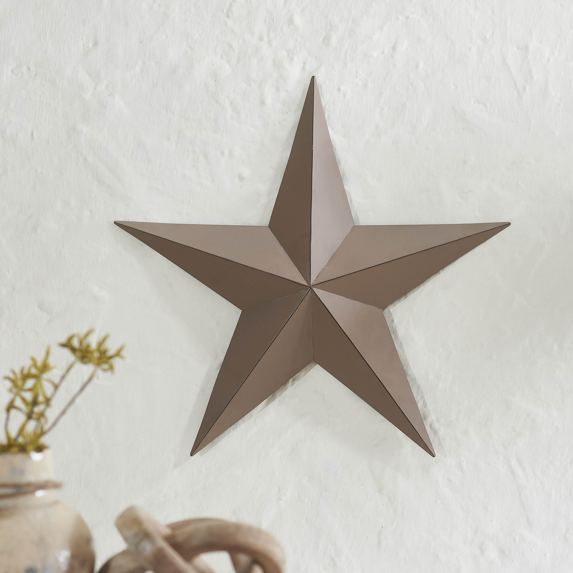 Metal Star Distressed Rust Brown 18x18 VHC Brands