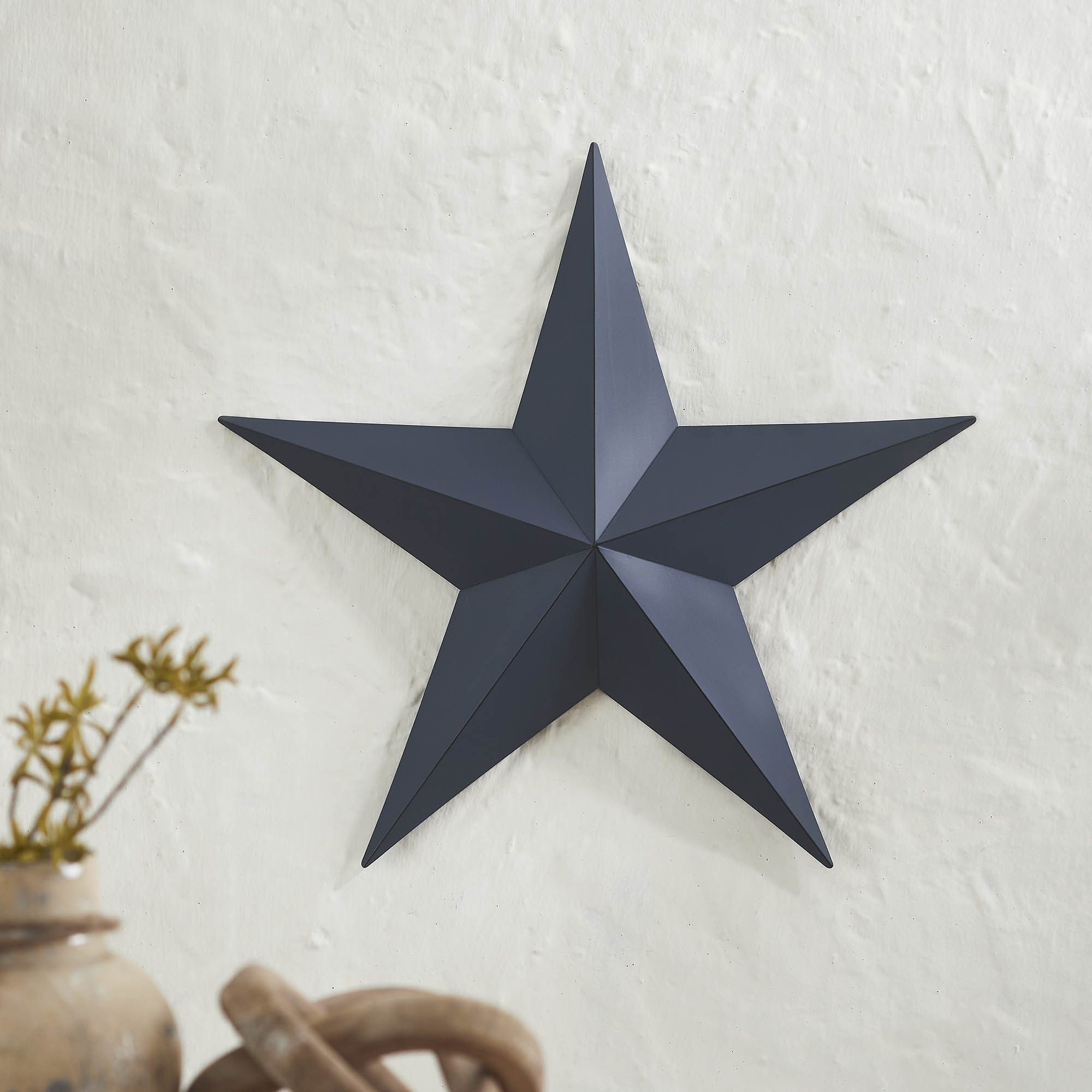 Metal Star Distressed Navy 18x18 VHC Brands