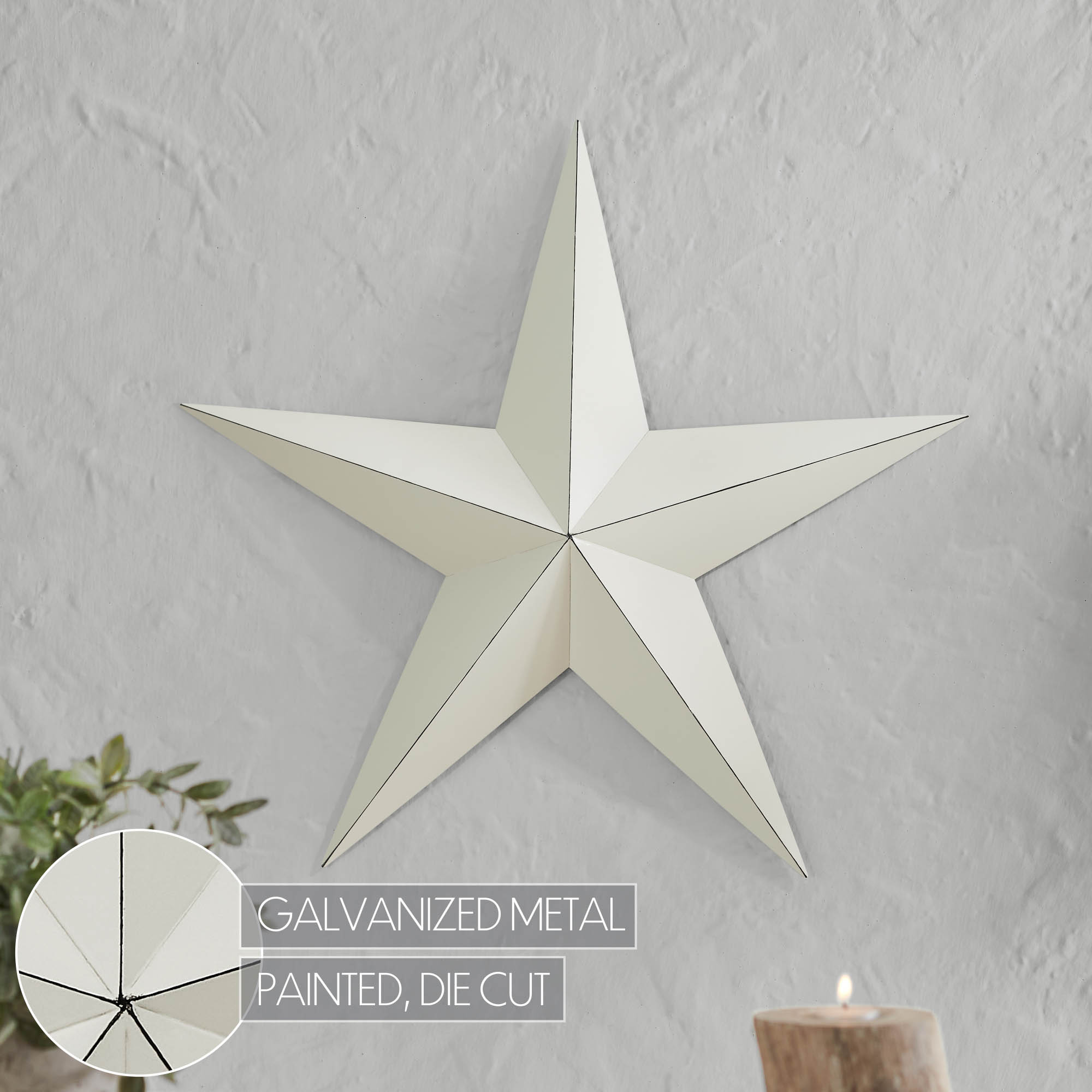 Metal Star Distressed Creme 24x24 VHC Brands