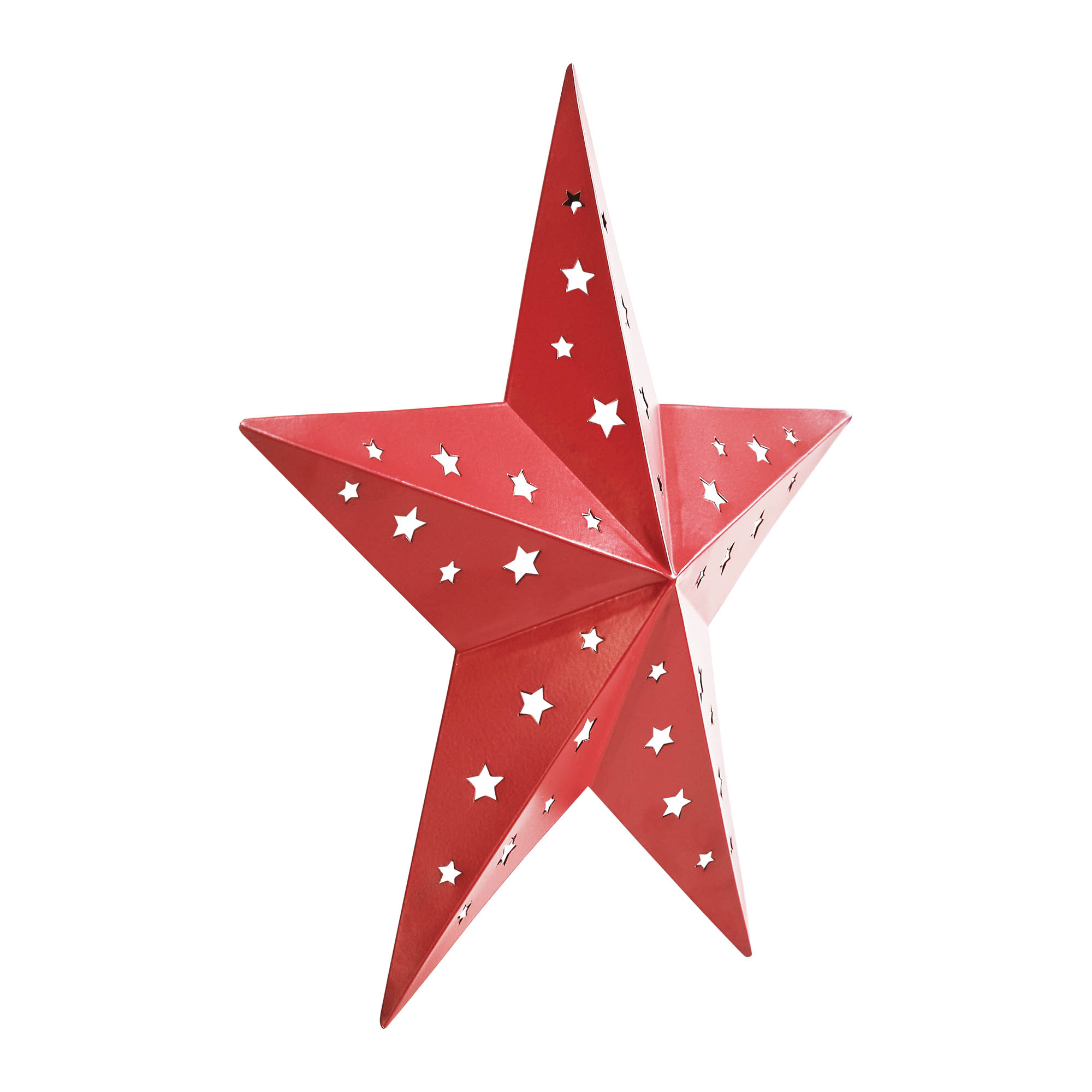 VHC Brands Metal Star Punched Barn Red 12x12
